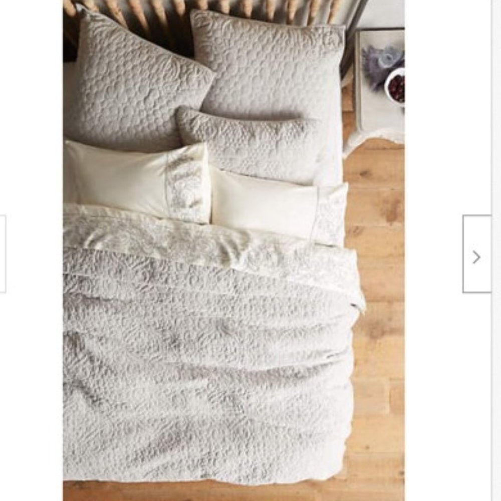 ANTHROPOLOGIE MINAMI GREY VELVET 2 STANDARD SHAMS